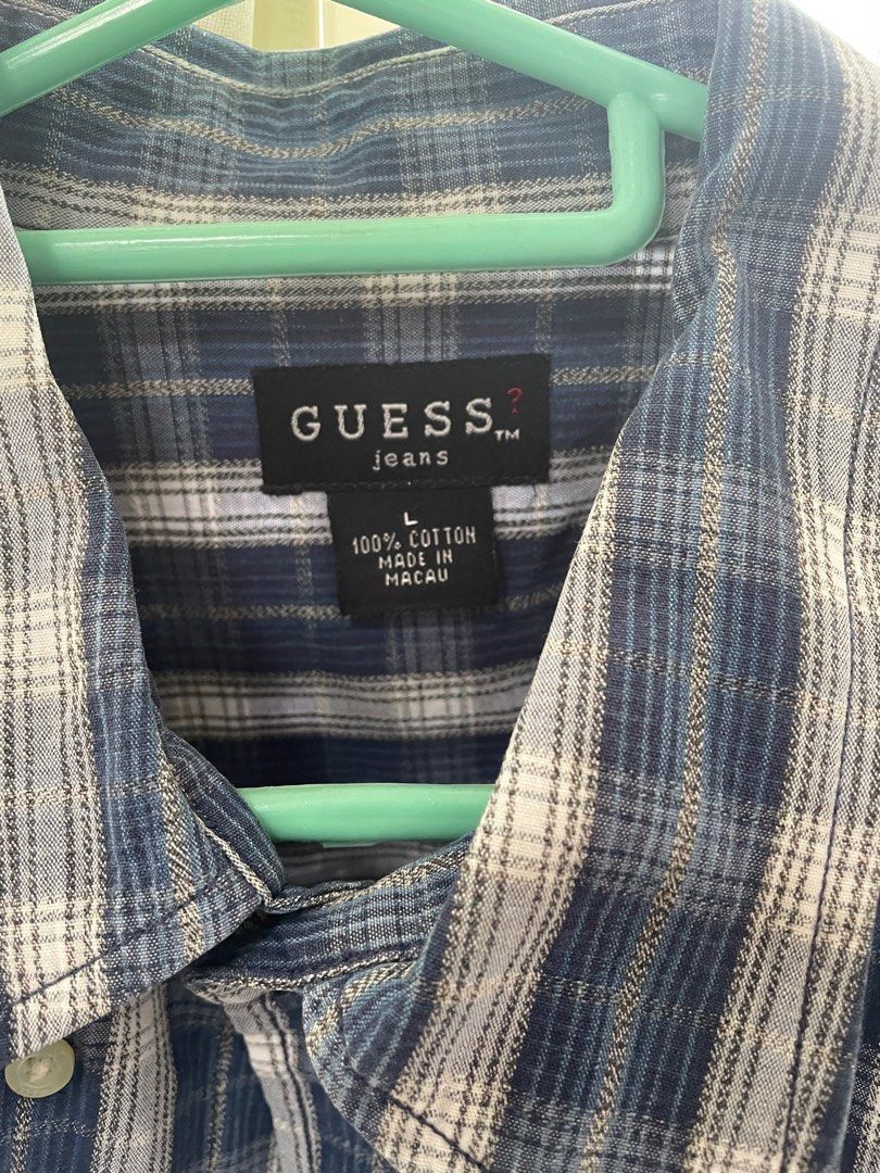 Guess long sleeve mens discount