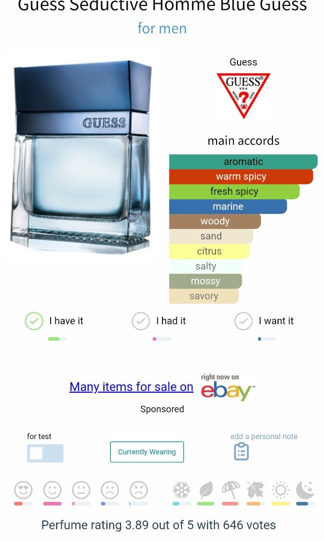 Guess Seductive Homme Blue Guess Smells like La Nuit de l Homme YSL