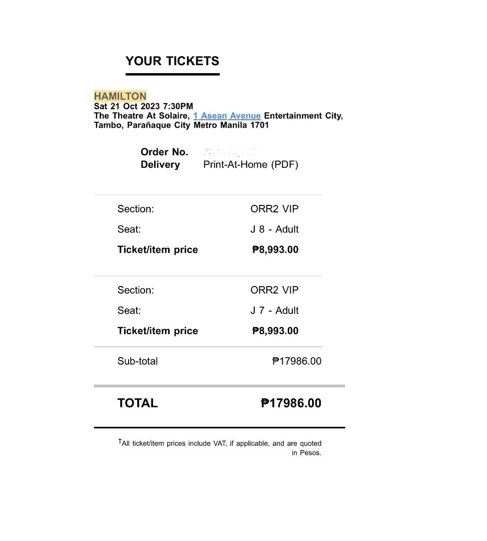 Hamilton tickets october outlet 2019