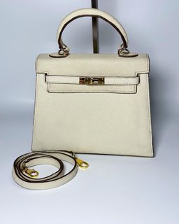 Hermes Craie & Gris Asphalte HSS Epsom Mini Kelly II 20 cm Bag Pochette Clutch