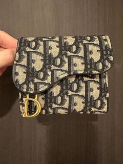 (BELOW RETAIL DEAL) Christian Dior saddle lotus short compact wallet