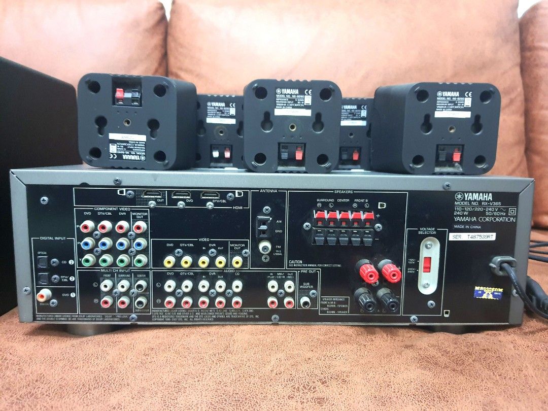 Yamaha 5.1 Full Set RXV365 and NSP270 Home Theater, Audio, Soundbars