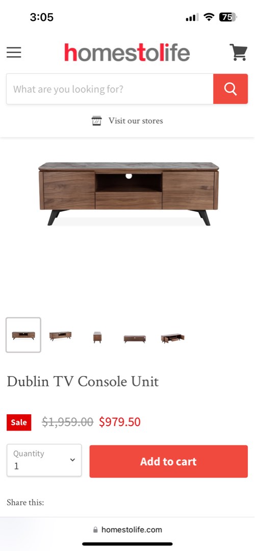 Homestolife TV Console, Furniture & Home Living, Furniture, TV Consoles