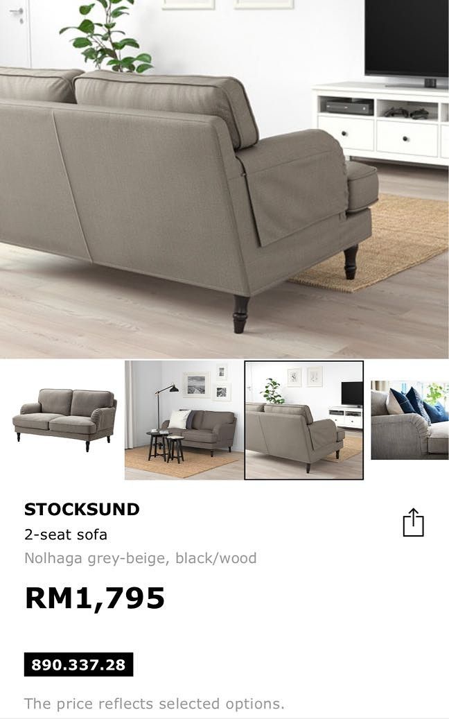 IKEA STOCKSUND 3SEATER SOFA, Furniture & Home Living, Furniture, Sofas