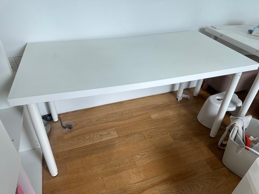 (Blessings) IKEA Study Table White 120cm wide, Furniture & Home