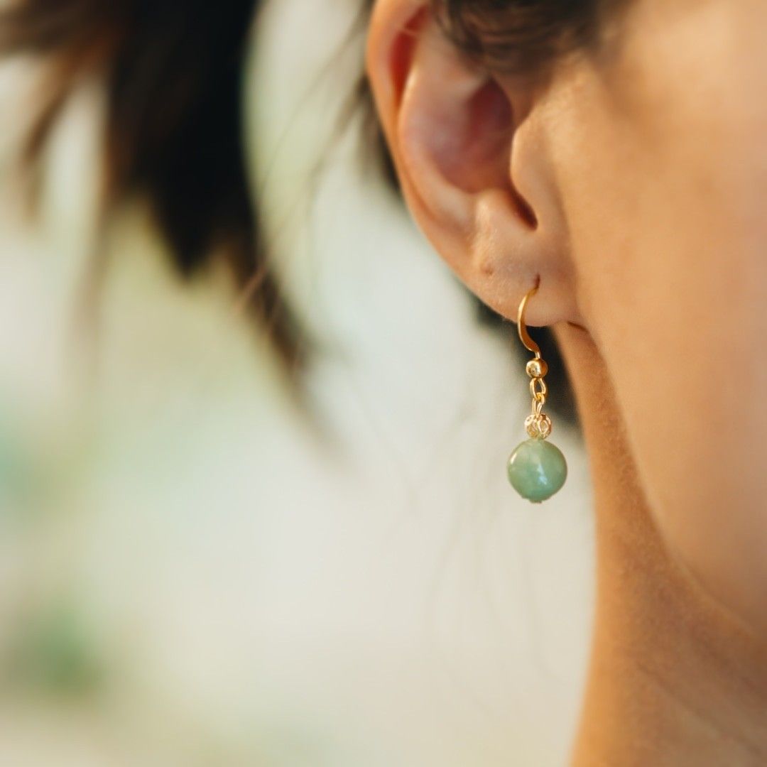 Real jade earrings top