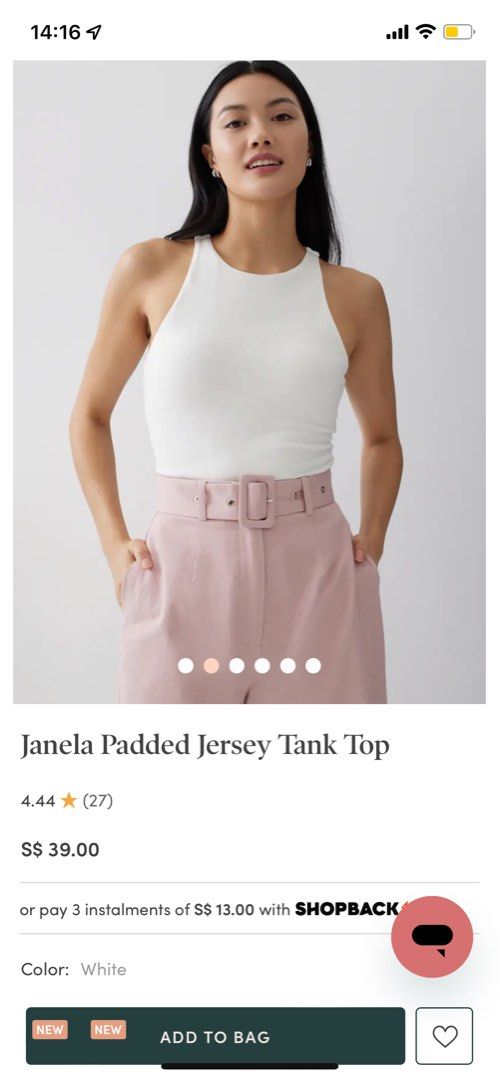 Janela Padded Jersey Tank Top