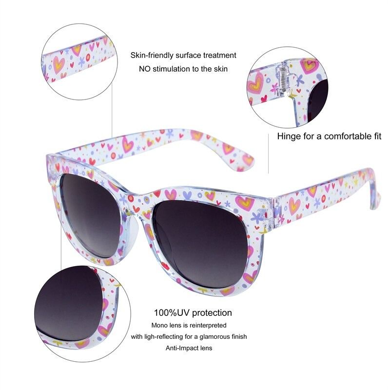 Kenbo Eyewear Cute Square Sunglasses for Kids Girls Children's Sun Glasses  UV400 Protection De Sol Gafas With Case and Box, 女裝, 手錶及配件, 眼鏡- Carousell