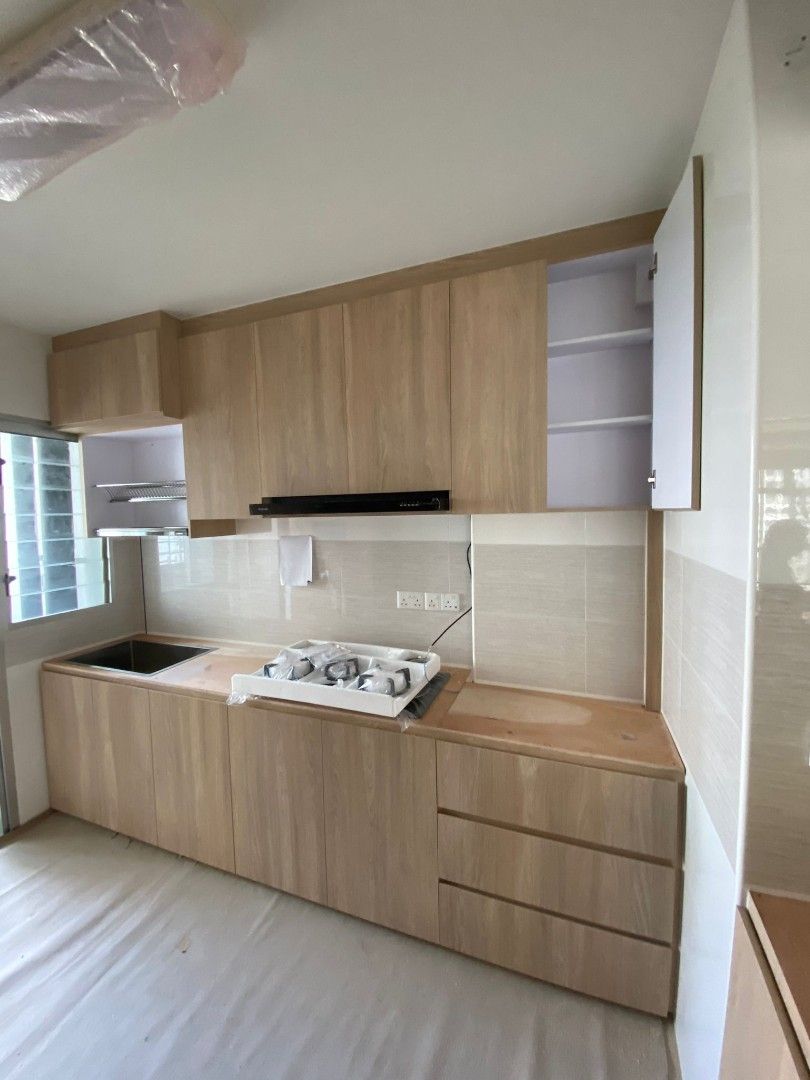 Kitchen cabinet, HDB BTo renovation,  Home interior design, Customize wardrobe,  customize TV console,  customize shoes cabinets, customize storage cabinets.62863077794947113