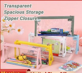 Korean Style Transparent Waterproof Pencil Case - Large Capacity, Aesthetic, and Cute Design JL2947