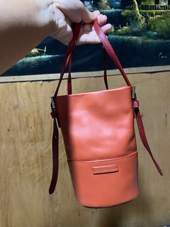 DISSONA Red Leather Bag Satchel Shoulder Bag