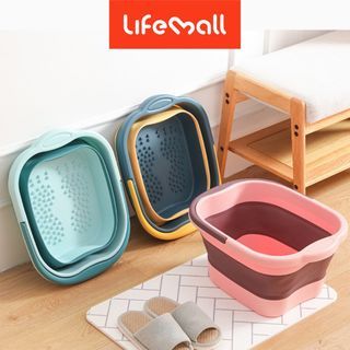 LifeMall - Foldable Foot Spa Bucket/ Massage Foot Bath/ Foot Basket with Beads Roller