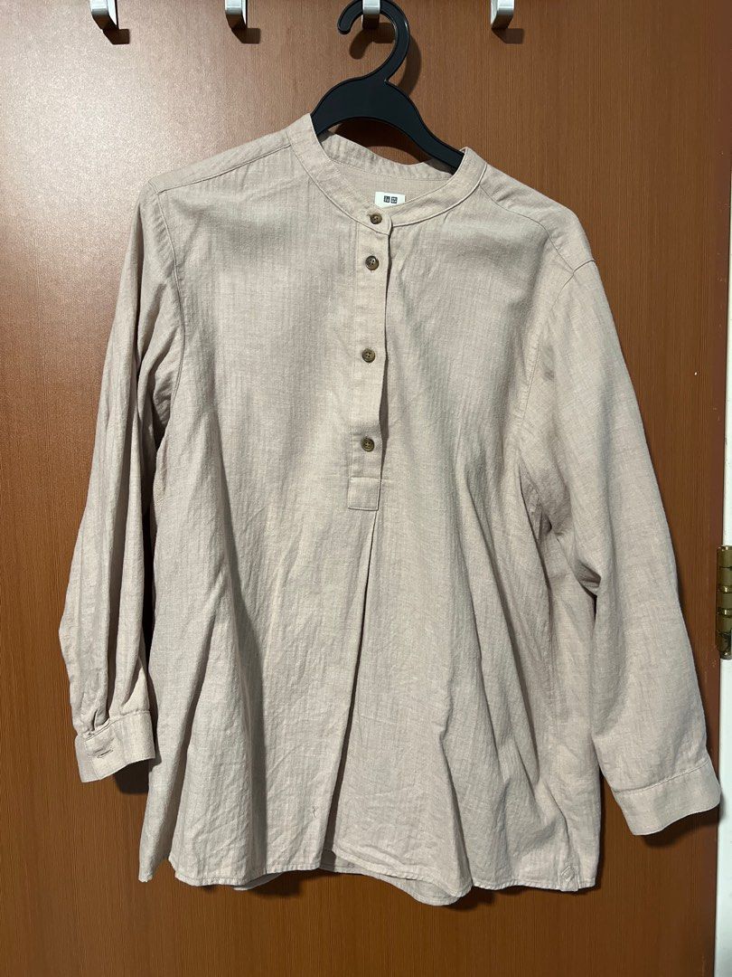 Light pink office Blouse, Women's Fashion, Tops, Blouses on Carousell