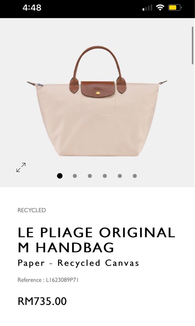 Le Pliage Original M Handbag Paper - Recycled canvas (L1623089P71)