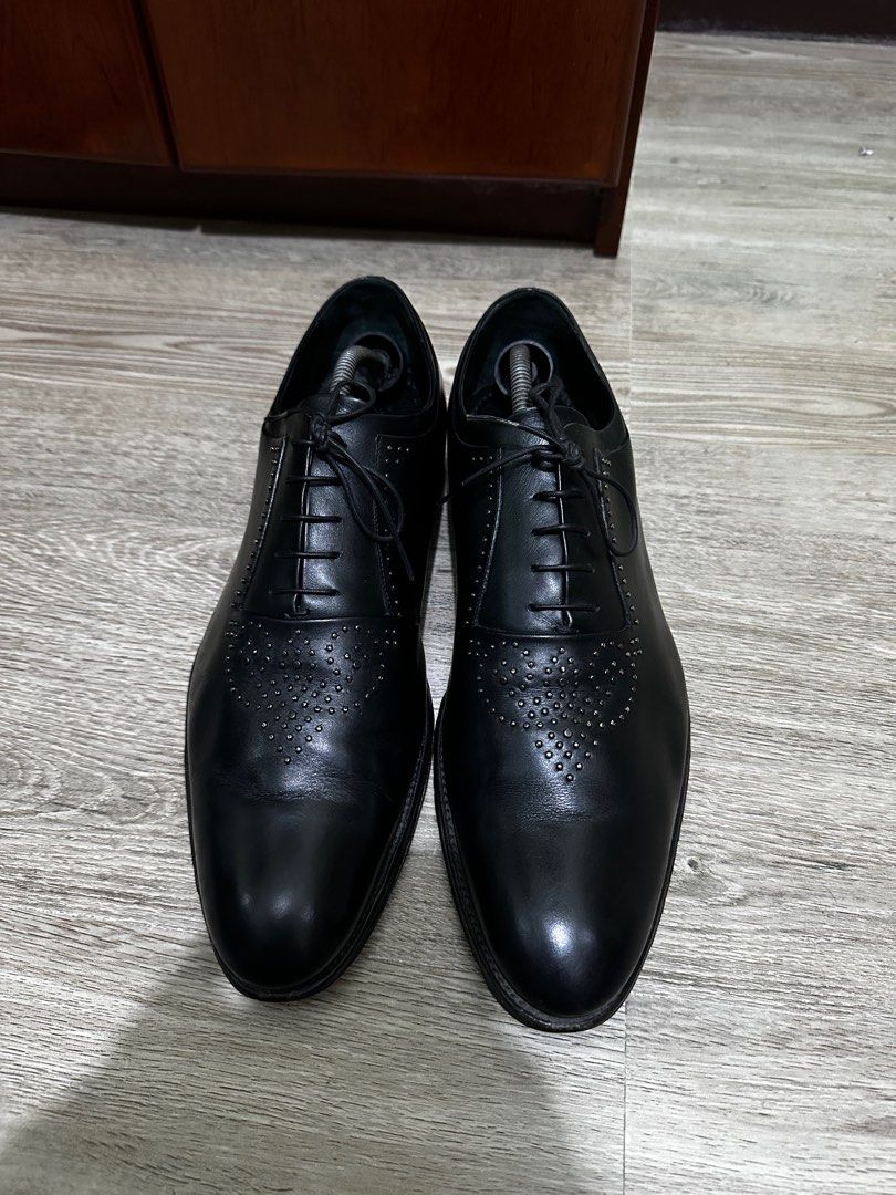 AUTH! Louis Vuitton LV Black Patent Leather Dress Shoes Formal UK