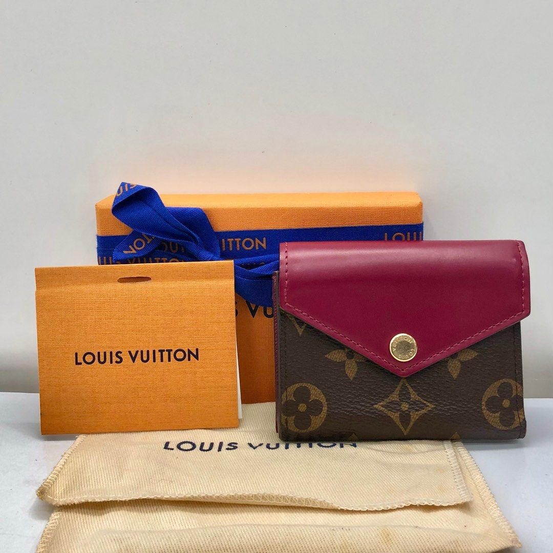 Louis Vuitton Wallet Portefeuille Zoe Brown Fuchsia Monogram M62932 Good