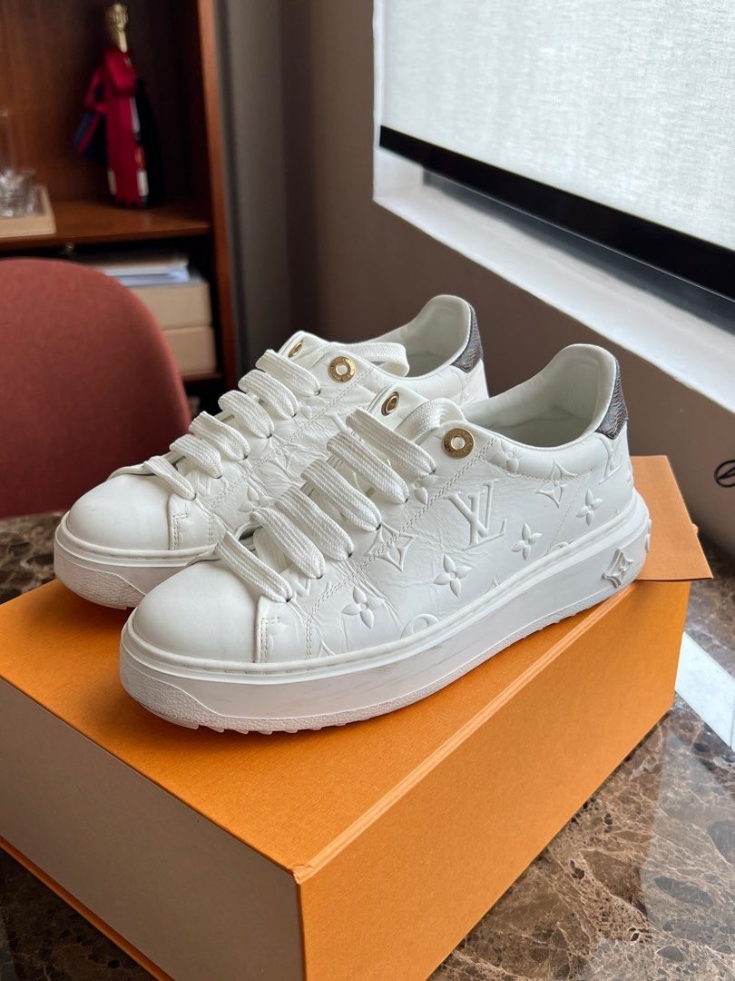 Louis Vuitton White time out Sneaker shoes, Women's Fashion