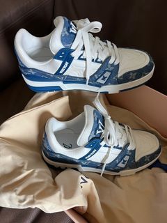 Louis Vuitton Trainer Sneaker by Virgil Abloh #54 BLUE LV Size 10