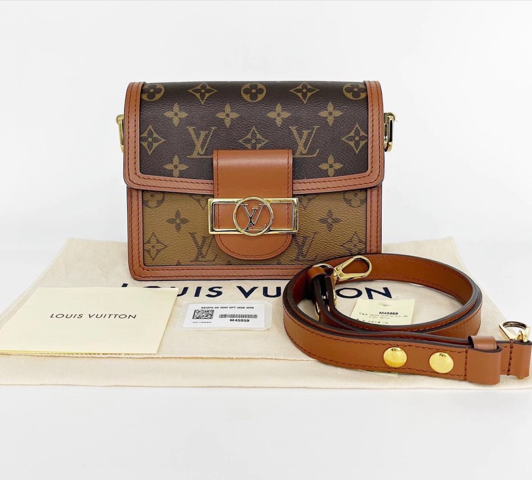 Mini Dauphine Monogram Tan Calfskin