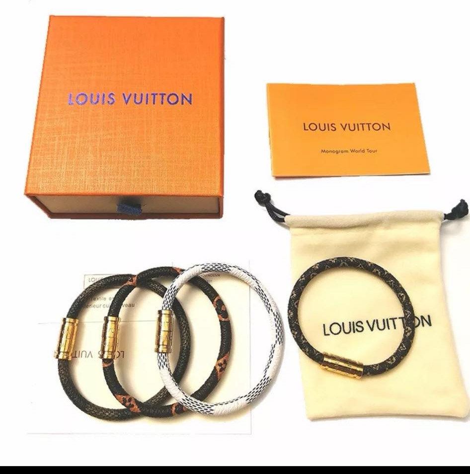 Louis Vuitton Gold & Leather Magnetic Bracelet, Luxury, Accessories on  Carousell