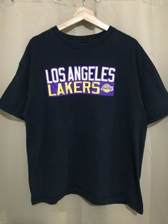 Majestic LeBron James Los Angeles Lakers #23 Purple V-Neck T-Shirt, Large