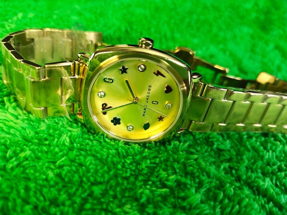 Marc Jacobs MJ3549 Mandy Ladies Women s Watch Multicolored Stones Gold Tone Metal Stainless Steel Band Bracelet 5 Bar WR 34mm Quartz Butterfly
