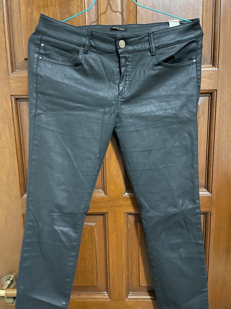 Massimo Dutti rubber/leather pants, Women's Fashion, Bottoms