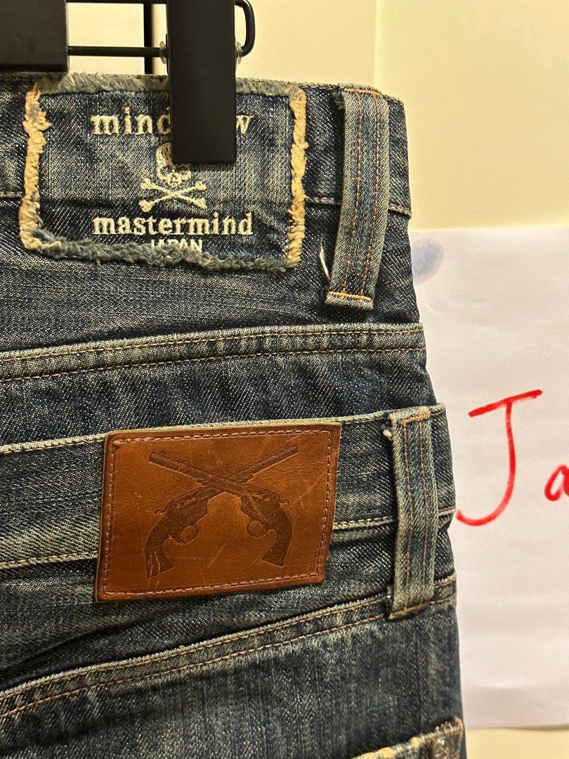 Mastermind Japan x roar 後雙腰牛仔褲, 男裝, 褲＆半截裙, 牛仔褲