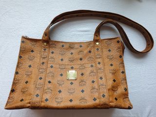 McM Cognac Sling Bag, Luxury, Bags & Wallets on Carousell