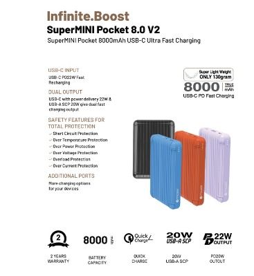 M-EGPOCKET8.0V2 Infinite.Boost SuperMINI Pocket 8.0 V2 8000mAh USB-C ...