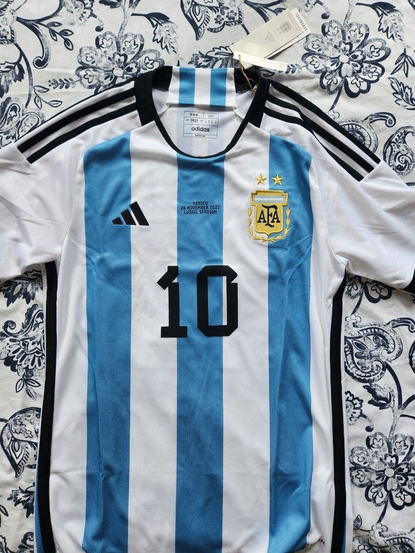 Argentina Home Authentic Kit #10 Lionel Messi (BNWT), Men's Fashion,  Activewear on Carousell