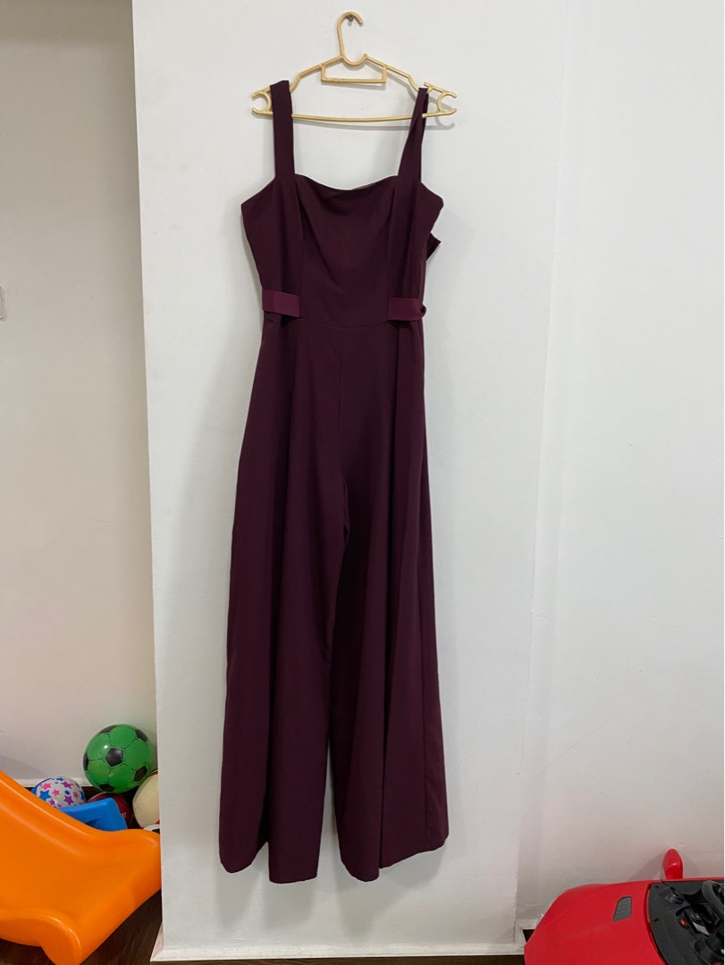 Miss selfridge burgundy jumpsuit 2025
