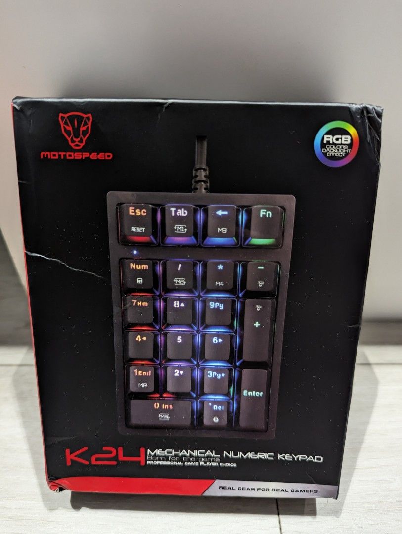 Motospeed K24 Mechanical Wired Numeric Keypad with RGB Lighting - Red ...
