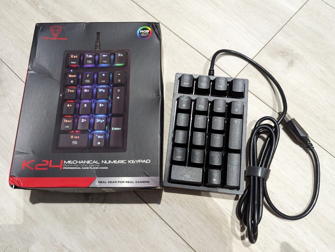 Motospeed K24 Mechanical Wired Numeric Keypad with RGB Lighting - Red ...