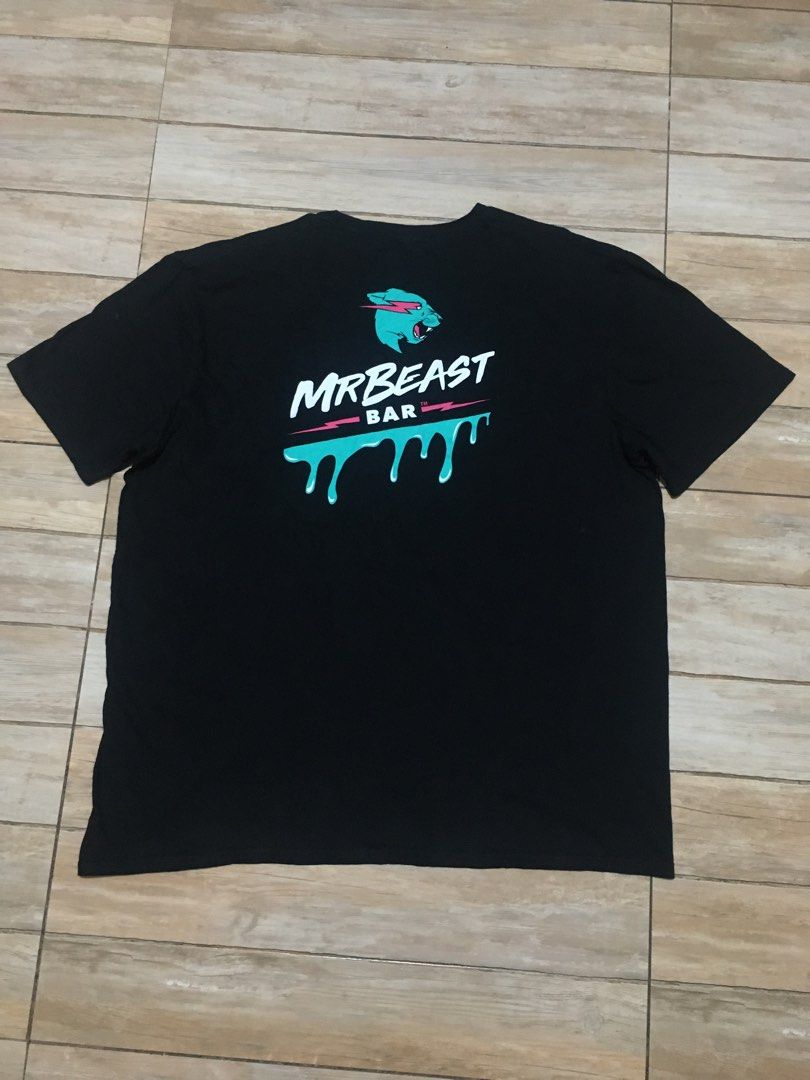 MrBeast T-shirt Beast Games En Coton - Graphique Panthère Bleue, Manches Courtes, Noir, Unisexe Enfant