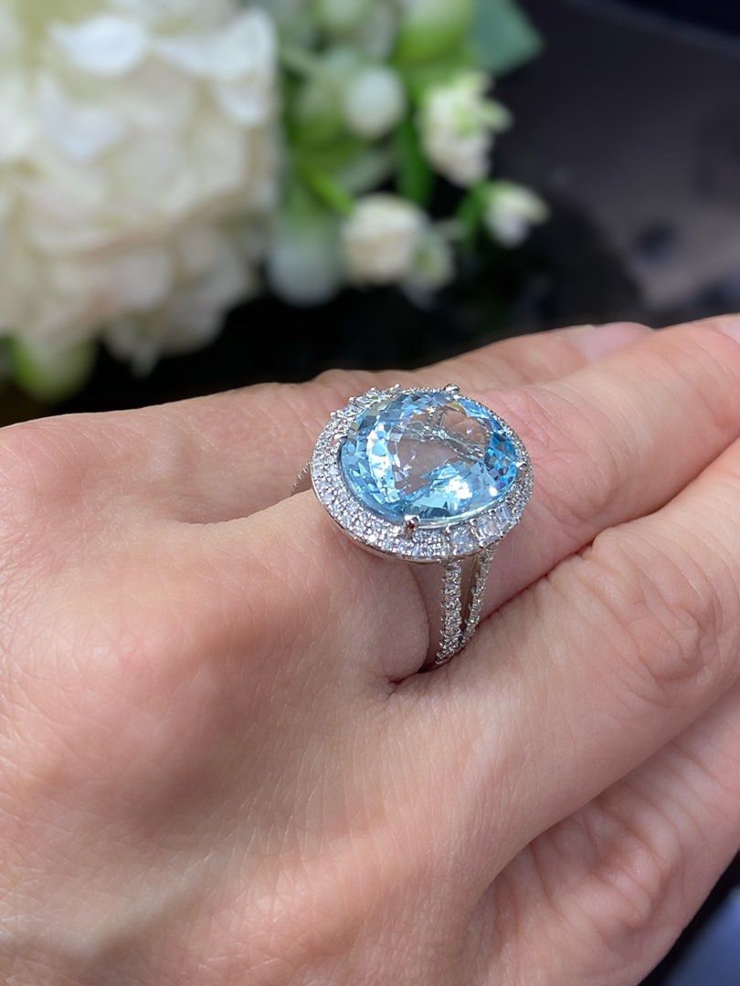 Real aquamarine rings sale