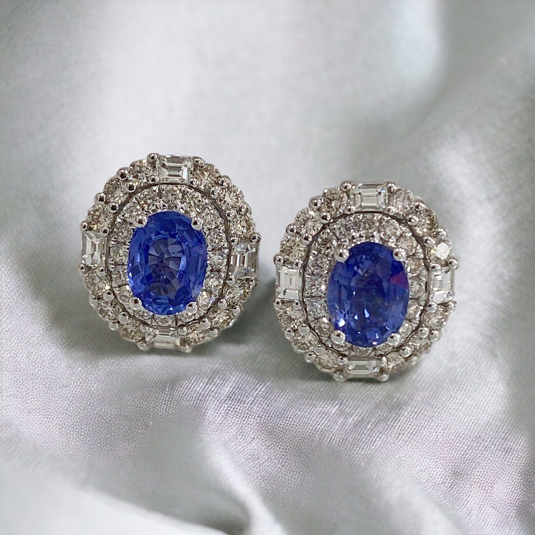 Genuine blue sapphire stud earrings new arrivals