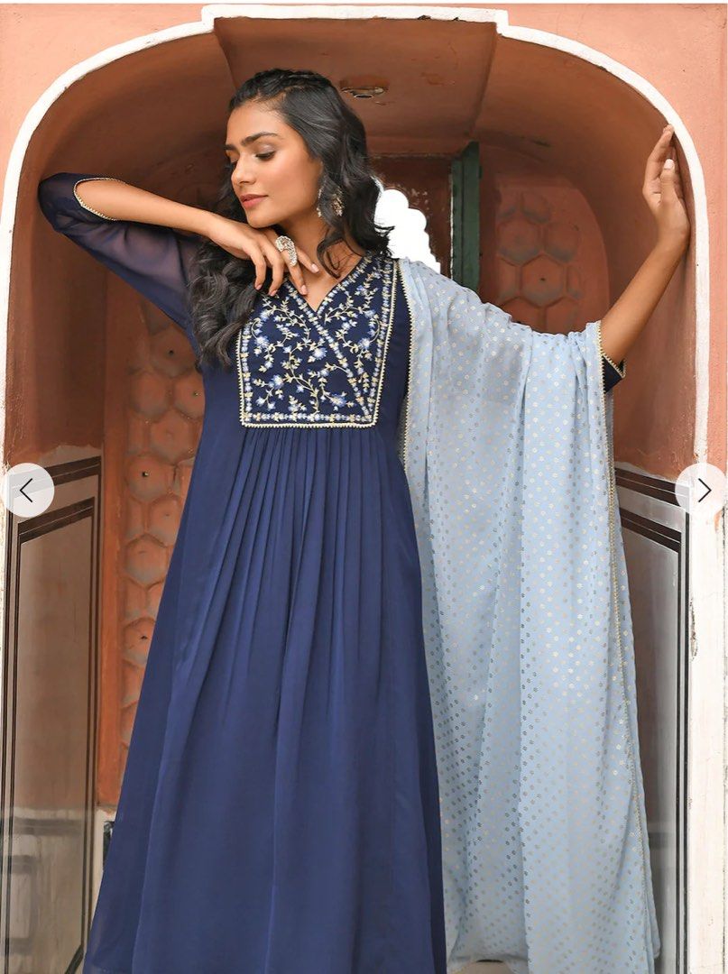 Georgette on sale anarkali kurti