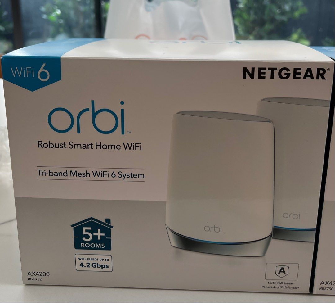 NETGEAR ORBI RBK752 AX4200 TRI-BAND 2-PACK WIFI 6 MESH SYSTEM ...