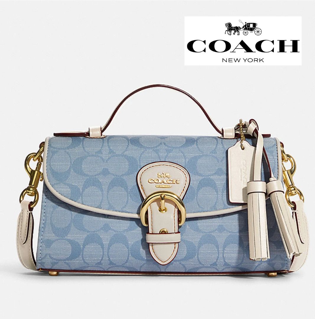 Coach christmas on sale bag blue white