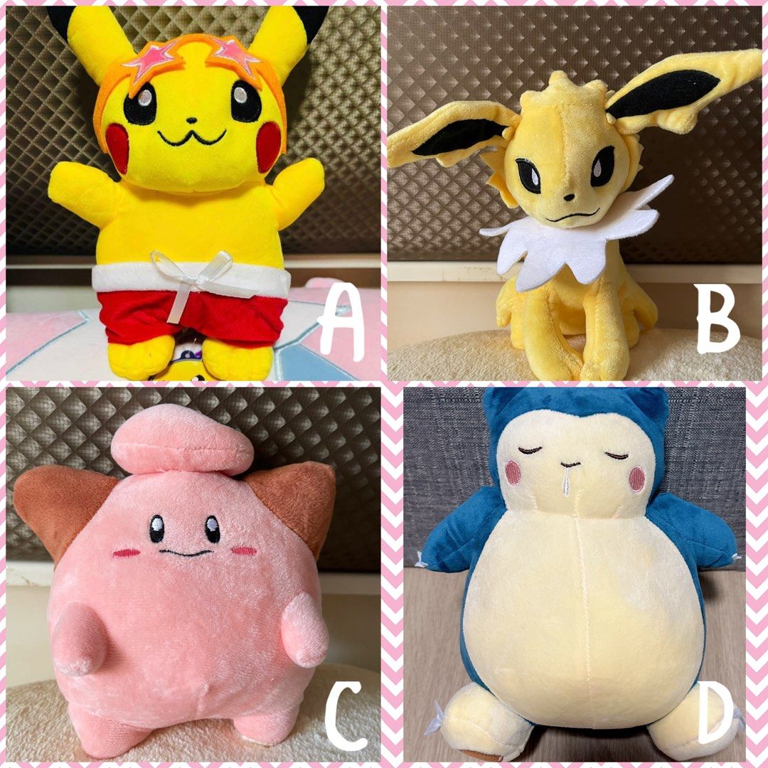 NEW Pok mon Plush Toys Christmas Santa Pikachu Jolteon Clefairy