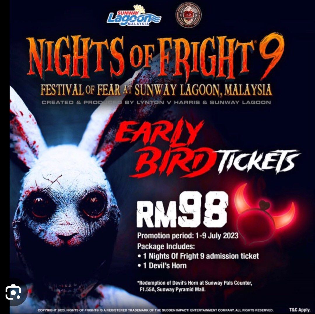 Night of Fright Ticket, Tickets & Vouchers, Event Tickets on Carousell