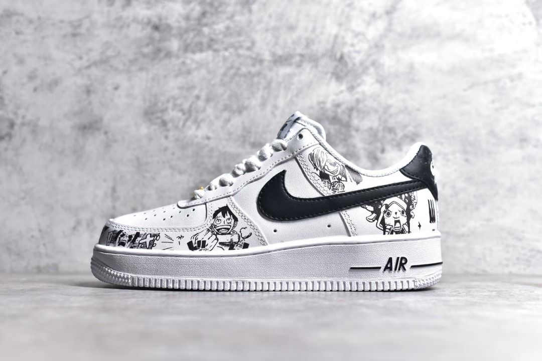 NIKE Air Force 1 low Black White One Piece shoes Men s Fashion