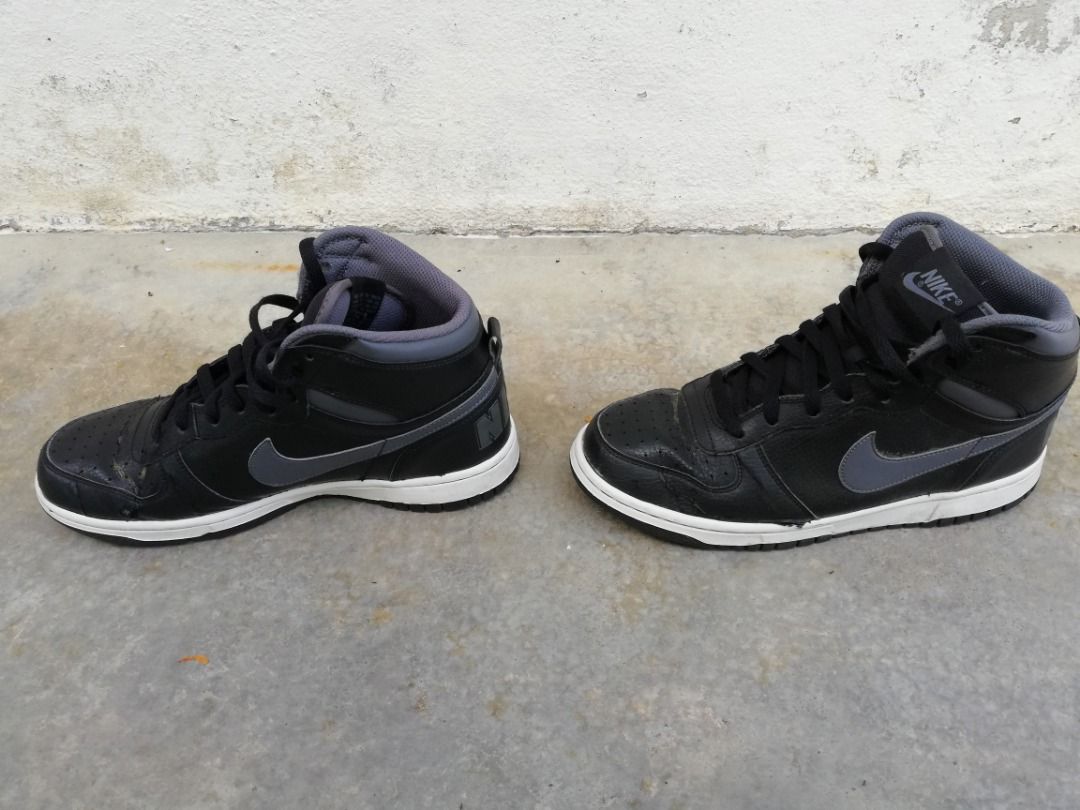 Nike Big Nike High Black Dark Grey Nike Mid Cut Sneakers Men s Fashion Footwear Sneakers on Carousell