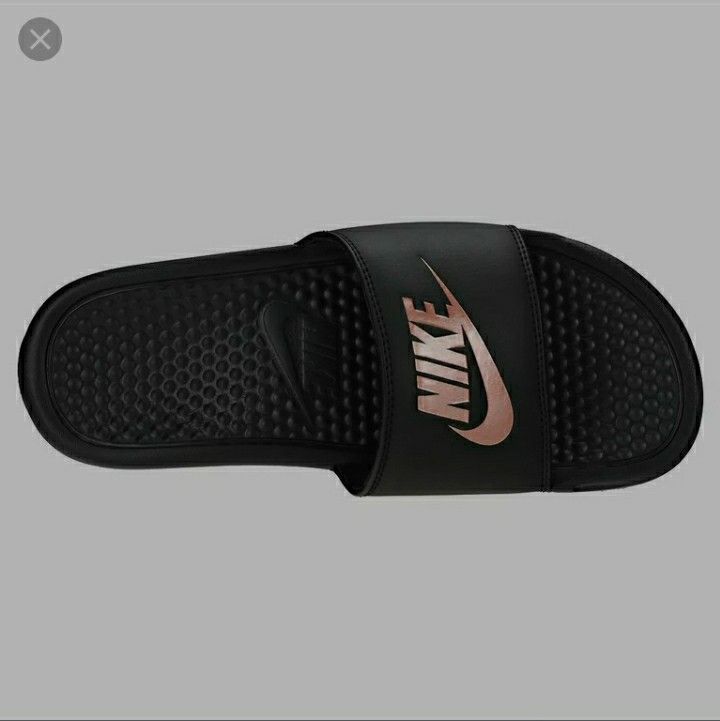 Nike slides black and rose gold shop
