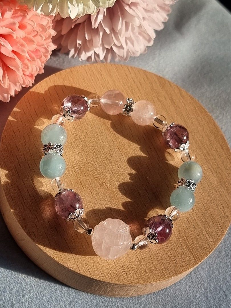Bracelet (Rose quartz, Aquamarine, Citrine, Amethyst, Lavender