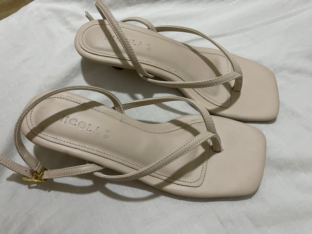 Nude kitten heels sandals Women s Fashion Footwear Flats