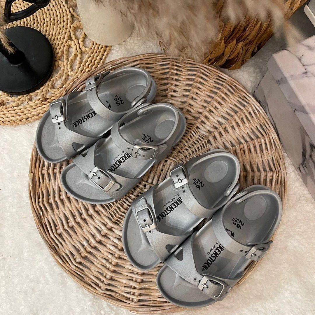 Birkenstock gizeh 2025 eva studded silver