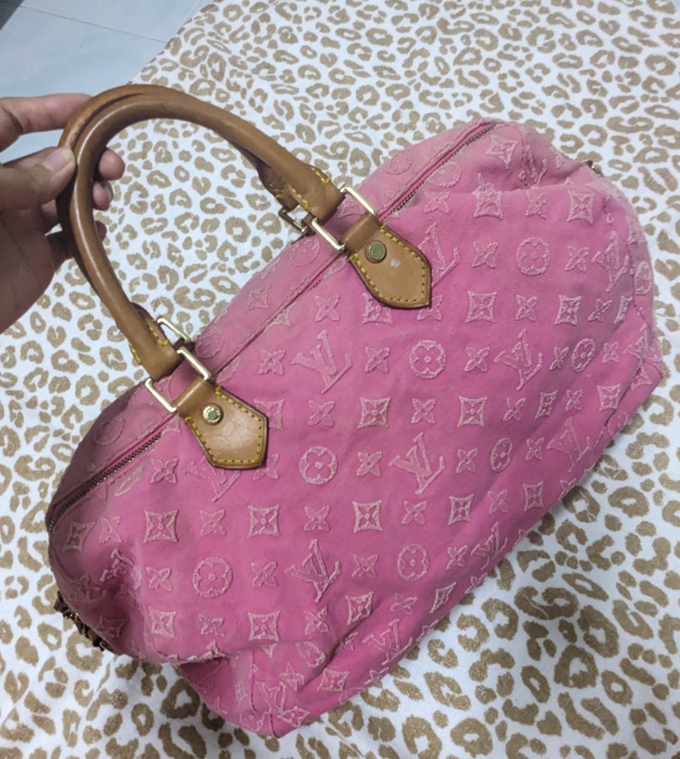 Handbag Louis Vuitton Pink in Denim - Jeans - 36075430