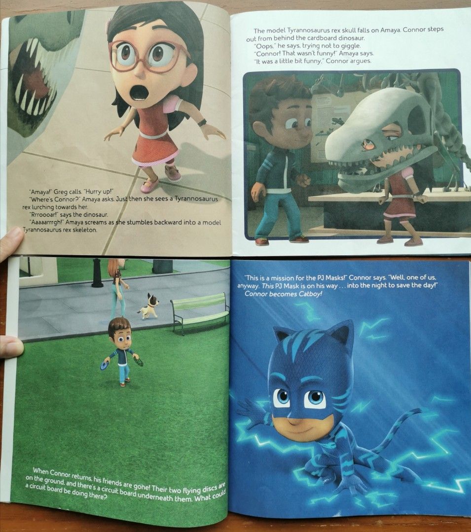 PJ Masks Children's Book (Category: Children's Books) located in Manila. Submitted by berngkua (Listing ID 1256504117, Image 2). Description: PJ Masks Make Friends - wrapped in plastic - in good condition - php120 Into the Night to Save the Day - Very good condition - no tears or folds, no dog ears - edges are protected by tape - php100 PJ Masks and the Dinasaur! - wrapped in plastic cover - in good condition. - stickers have been used already - 